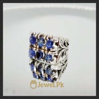 Natural Sapphire Rings for Men - Silver 925