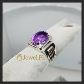 Natural Amethyst Ring in 925 Silver buy online in pakistan