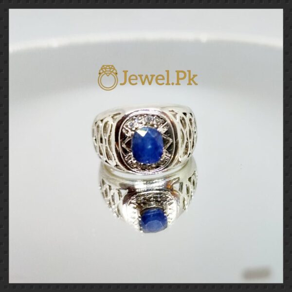 Natural Blue Sapphires and Ruby 925 Silver Ring,