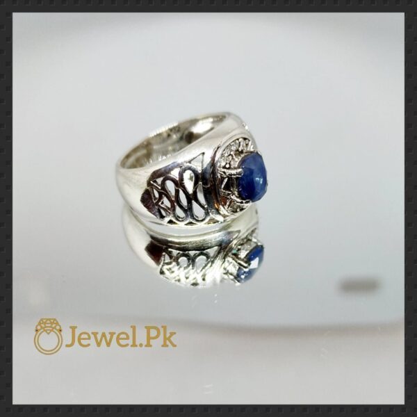 Natural Blue Sapphires and Ruby 925 Silver Ring,
