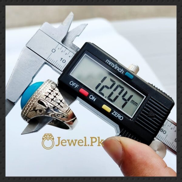 Natural Turquoise - Feroza Ring in 925 Silver Chandi