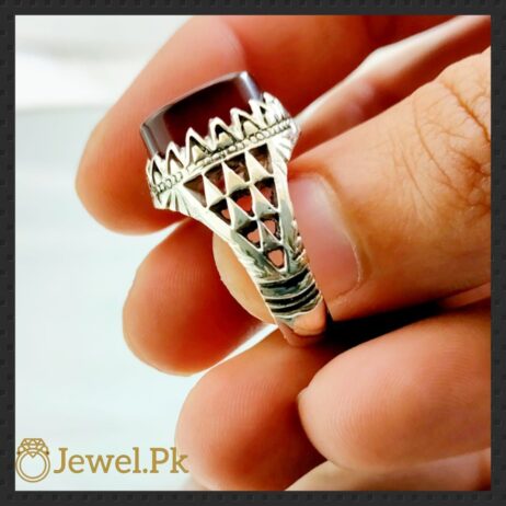 Natural Brown - Black Agate - Aqeeq Rings buy online in pakistan