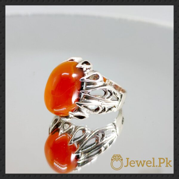 Silver 925 Chandi Ring in Agate - Aqeeq Ring