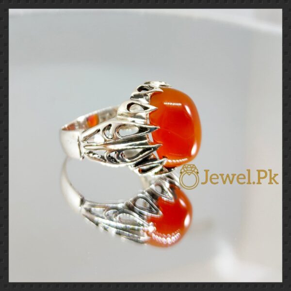 Silver 925 Chandi Ring in Agate - Aqeeq Ring