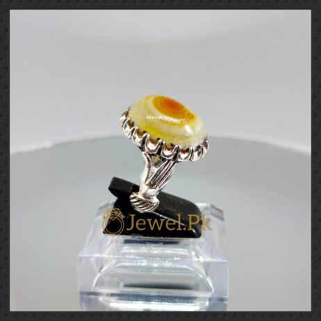 Silver 925 Chandi Ring in Agate - Aqeeq Ring