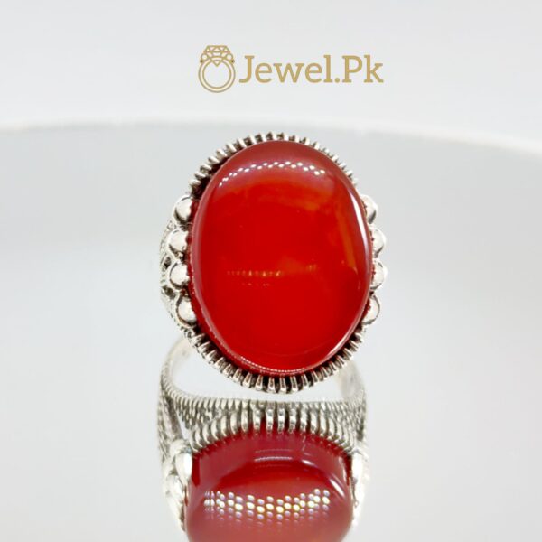 Silver 925 Chandi Ring in Agate - Aqeeq Ring