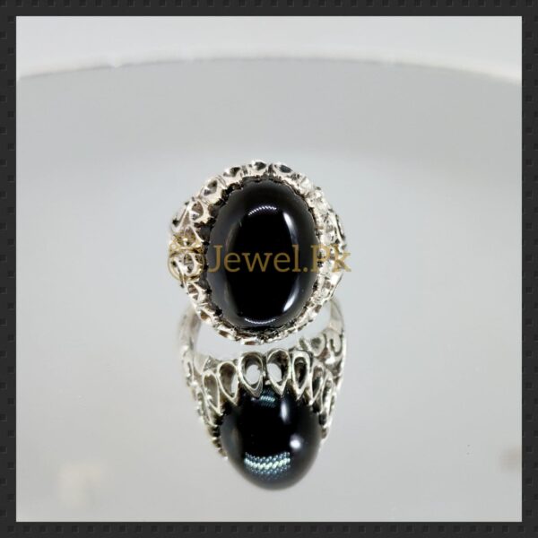 Silver 925 Chandi Ring in Agate - Aqeeq Ring