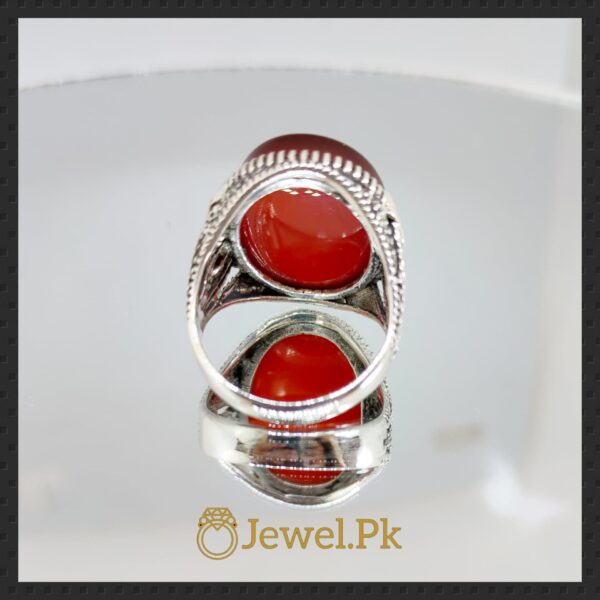 Silver 925 Chandi Ring in Agate - Aqeeq Ring
