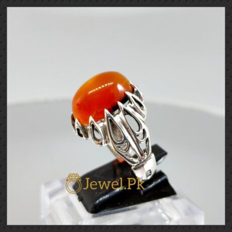 Silver 925 Chandi Ring in Agate - Aqeeq Ring