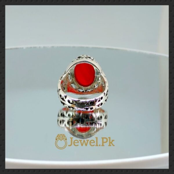 Brown+Red Aqeeq Ring in silver 925