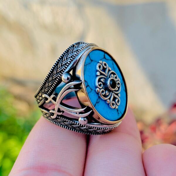 Turkish Rings buy online in Pakistan Silver 925 Ring Yemeni Feroza Turquoise