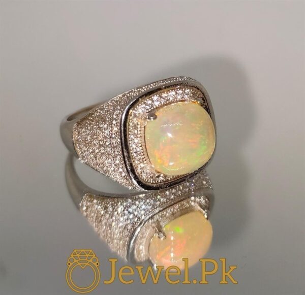 Natural Opal Ring in Silver Ring 925 Chandi Fire Opal