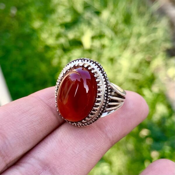 Yamni Aqeeq + Yemeni Agate ring 925 Silver