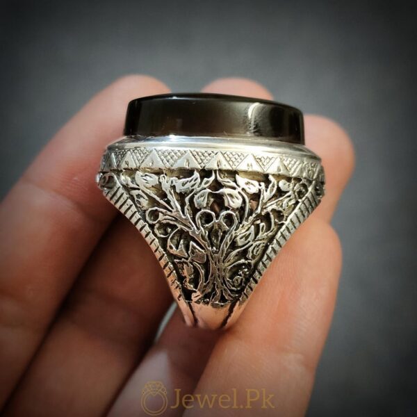 Black Aqeeq Ring Big Ring