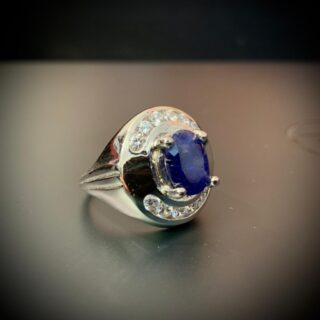 Natural Blue Sapphire Ring Neelum Ring Handmade