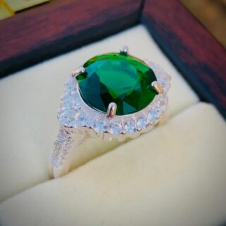 Green Zircon Ring 925 Silver