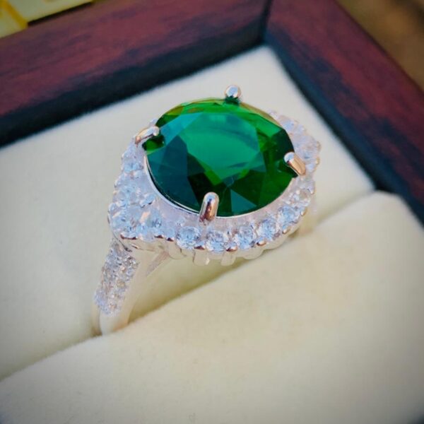 Green Zircon Ring 925 Silver