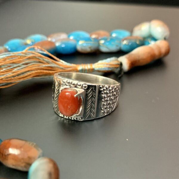 marjaan ring - Natural coral ring 925 silver chandi