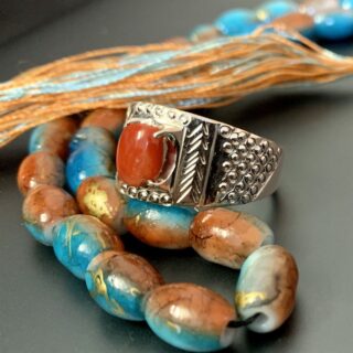marjaan ring - Natural coral ring 925 silver chandi