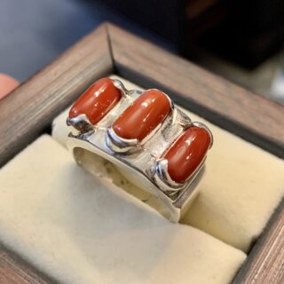 Natural Coral Ring Marjaan Ring 925 Silver - Marjan Rings online in Pakistan