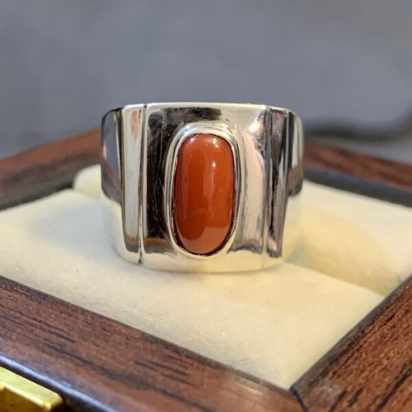 Coral Marjaan Ring 925 Silver in Pakistan - Marjan stone