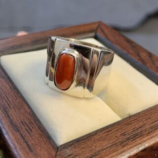 Coral Marjaan Ring 925 Silver in Pakistan - Marjan stone