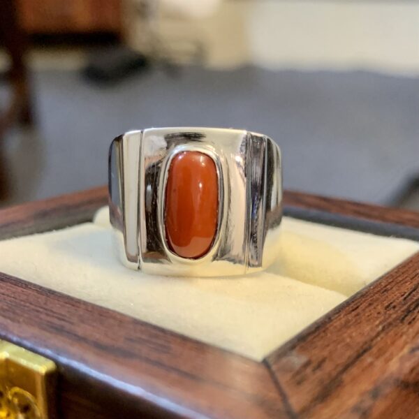 Coral Marjaan Ring 925 Silver in Pakistan - Marjan stone