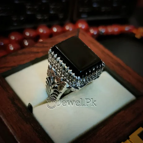 Ultimate Black Aqeeq Ring handmade