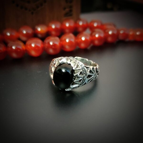 Black Irani Aqeeq RING + Irani Agate Handmade silver 925 Ring