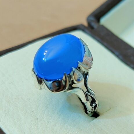 blue aqeeq ring