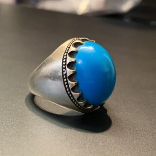 rare dark blue feroza ring
