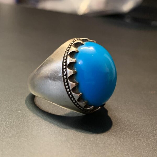 rare dark blue feroza ring