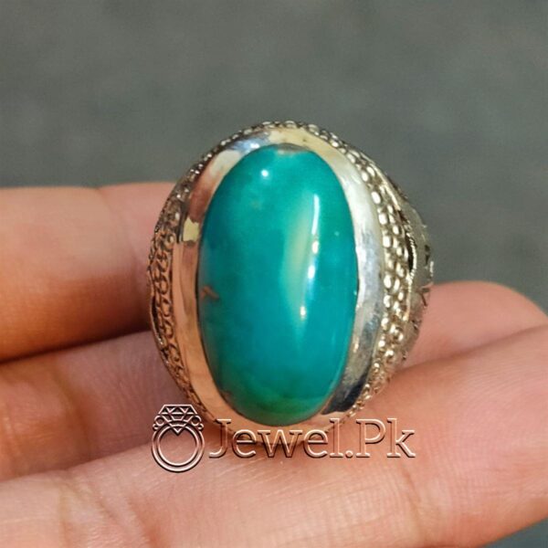 Handmade Ring Luxury - Hussaini Feroza + Husseni Feroza + Firoza + Turquoise