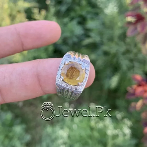 Natural Yellow Sapphire Ring Pukhraj Ring in Silver 925 1