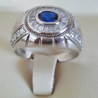 Luxury Italian Gentlemen Ring - 925 Silver Chandi - Micro Zircons