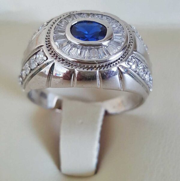 Luxury Italian Gentlemen Ring - 925 Silver Chandi - Micro Zircons