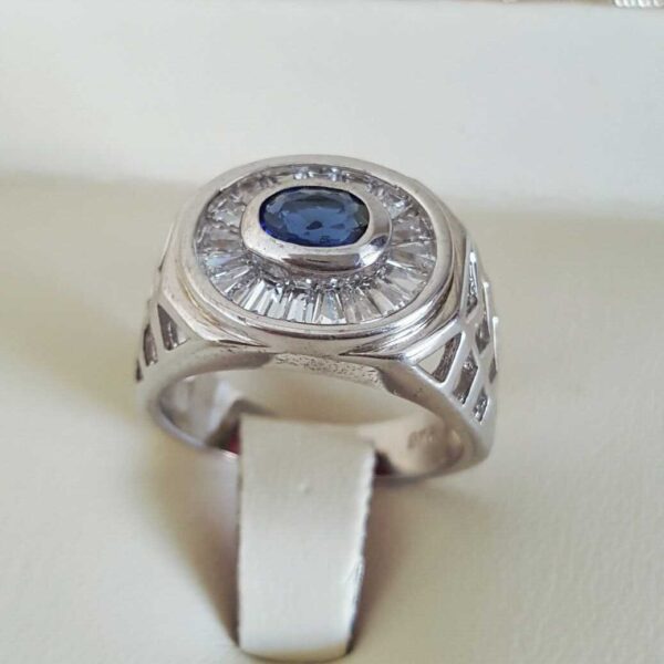 Luxury Italian Gentlemen Ring - 925 Silver Chandi - Micro Zircons