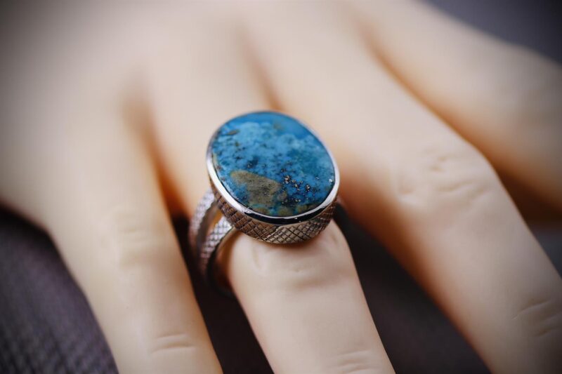 Shajri Feroza Pyrite Turquoise Ring Big Ring Master Piece 12