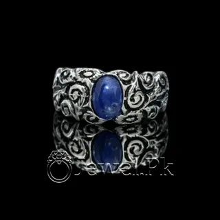 Natural Blue Sapphire Neelum Ring 925 Silver Chandi - Lab Certified