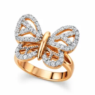 Luxury Italian Women Ring - 925 Silver - Gold Plated