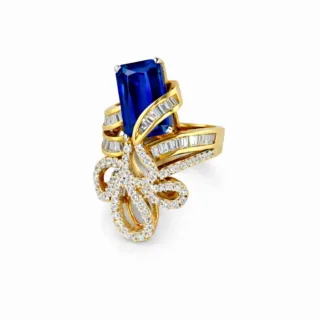 Luxurious ladies Ring - 925 Silver (Turkish Women Ring) Gold Plated