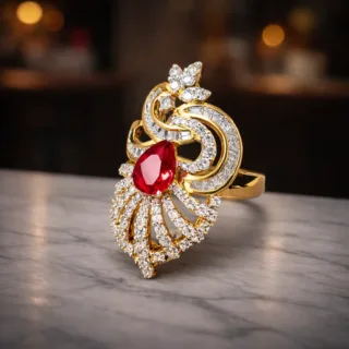 Luxury Women Turkish Ring - 925 Silver - 24k Gold Plated