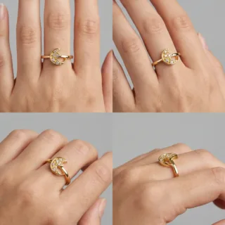 Italian Silver Ring 925 Pure Italy Made Gold Plated 7