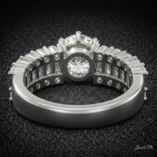 Italian Silver Ring Moissanite Diamond GRA Certified 3