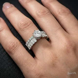 Italian Silver Ring Moissanite Diamond GRA Certified 4