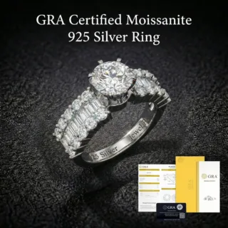 Moissanite Ring - Luxury Italian Woman Ring - 925 Silver