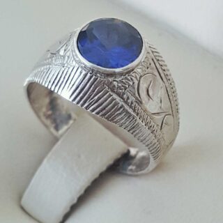Luxury Italian Gentlemen Ring - 925 Silver Chandi - Micro Zircons