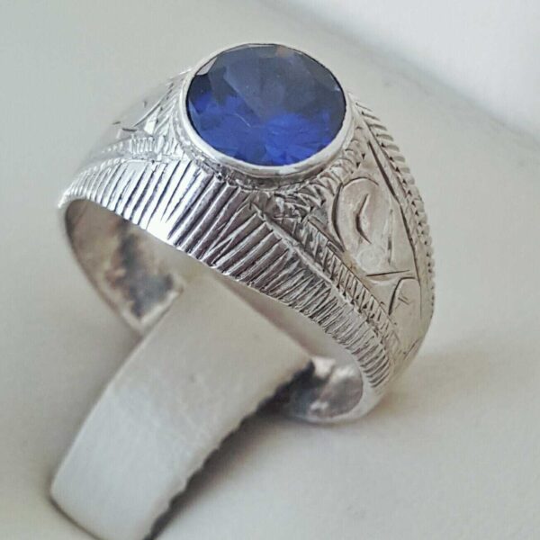 Luxury Italian Gentlemen Ring - 925 Silver Chandi - Micro Zircons