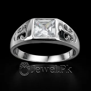 Luxury Italian Zircon Ring - 925 Silver Chandi