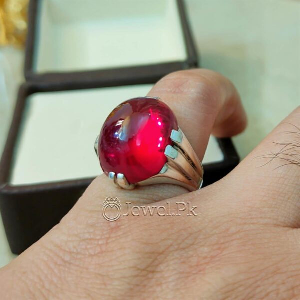 Anaari Yaqoot Pottaa Stone 925 Silver Handmade Ring 1